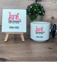 Tarih Öğretmeni Hediye Seti Kupa Bardak T Kulplu ve Dekoratif Taş Öğretmenler Günü Hediyesi (Model 2)