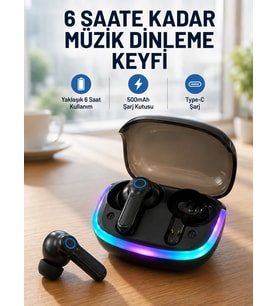ENC Mikrofonlu Bluetooth 5.4 Kablosuz Kulaklık 40ms Düşük Gecikmeli TWS Kulaklık
