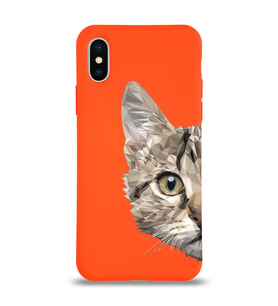 Apple iPhone XS Max Uyumlu Lansman Kılıf Catface Tasarımlı Altı Kapalı İçi Kadife Kaplı  Kapak (Şeffaf)