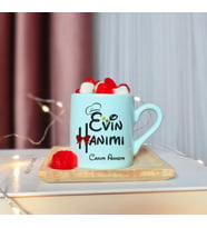 Evin Hanımı Tasarımlı Kişiye Özel Yeşil Türk Kahvesi Fincanı
