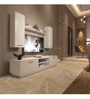 Decoraktiv Eko 5DB Slm Dvd Tv Ünitesi Tv Sehpası - Parlak Beyaz (Beyaz)
