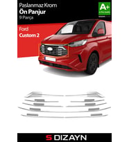 S-Dizayn Ford Tourneo Custom 2 Krom Ön Panjur 9 Prç. 2023 Üzeri A+ Kalite