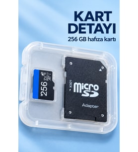 Şeffaf Kutulu 256 GB Micro SD Hafıza Kartı