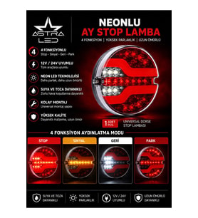 THOC ÖZELLİKLİ NEONLU NEONLU AY STOP HAMBURGER LED LAMBA 12/24 VOLT