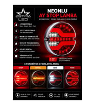 THOC ÖZELLİKLİ NEONLU NEONLU AY STOP HAMBURGER LED LAMBA 12/24 VOLT
