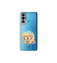 Tecno Pova Neo ile Uyumlu Splash Köpek Tasarımlı Şeffaf Silikon Kılıf