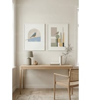 Minimalist Kuş Figürleri 2’li Ahşap Çerçeveli Tablo Seti