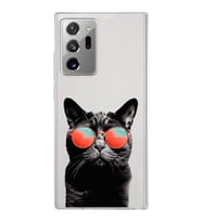 PrintiFy Samsung Galaxy Note 20 Ultra ile Uyumlu 1mm Slim Fit Kedi 3 050d Baskılı Şeffaf  Kılıf