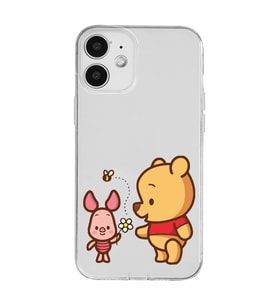 Iphone 12 Uyumlu Pooh & Piglet Tasarımlı Şeffaf Telefon Kılıfı