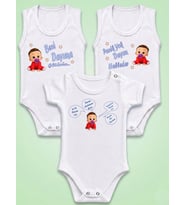 NSR Tasarım Hediye Dayı Seri Baskılı Yazılı Erkek Bebek Body Zıbın Çoklu Seriler
