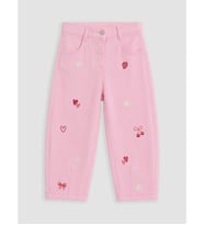 LCW Kids Pembe Kız Çocuk Nakışlı Pantolon