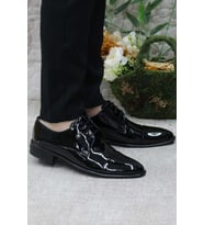 Pierre Cardin 7028 Erkek Damat Ayakkabısı Bohça Ayakkabısı Erkek Takım Elbise Ayakkabısı Klasik (Siyah Rugan)