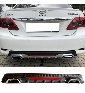 Toyota Corolla Siyah Difüzör Difizör Kare Egzoz Görünüm Reflektörlü