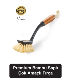 Premium Bambu Saplı Çok Amaçlı Fırça Sert Kıllı Bulaşık Kazıyıcı Tava Tencere Mutfak Lavabo Temizlik