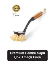 Premium Bambu Saplı Çok Amaçlı Fırça Sert Kıllı Bulaşık Kazıyıcı Tava Tencere Mutfak Lavabo Temizlik