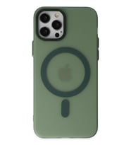 Uyumlu Model Apple iPhone 12 Pro Kılıf Mat Kadifemsi Special Edition PC Magsafe Kapak (Yeşil)