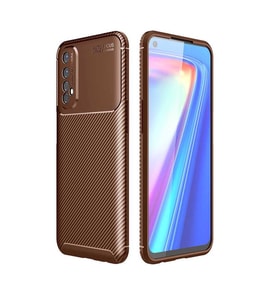 Realme 7 Kılıf Esnek Soft Karbon Tasarım Legion Serisi (Kahverengi)