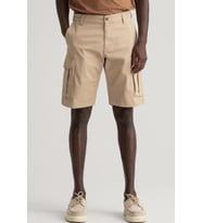 GANT Men's Relaxed Twill Cargo Bermuda Shorts Erkek Rahat Kesim Dokuma Kargo Şort Bej
