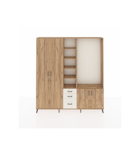 Arges Dolap 13 Raflı 3 Çekmeceli 4 Kapaklı 220x30x243 Çam-Çam/Aytaşı