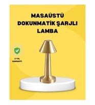 Mey İthalat® Kablosuz LED Masa Lambası 1800mAh 3 Renk Aydınlatma Dokunmatik