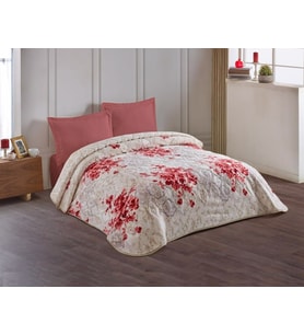 Kalın Kabartmalı Çift Kişilik Battaniye Embos Battal 220 x 240 (Ateş Kırmızısı)