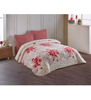 Kalın Kabartmalı Çift Kişilik Battaniye Embos Battal 220 x 240 (Ateş Kırmızısı)