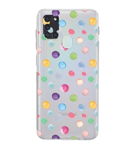 PrintiFy Samsung Galaxy A21S ile Uyumlu Water Color 6  Kamera Korumalı Şeffaf  Kılıf