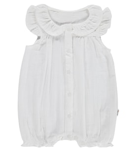 Civil Baby Kol Ve Yaka Fırfırlı 6-18 Ay Tulum - Beyaz