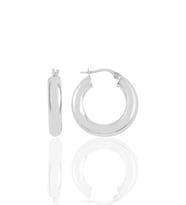 Söğütlü Silver Gümüş  5 mm kalınlığında 25 mm büyüklüğünde kalın gümüş halka küpe
