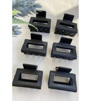 Küçük Mandal Toka Karışık 6'LI MODELLER (Siyah)