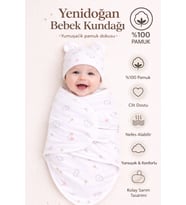 %100 Pamuk Cırt Cırtlı Kundak 0-3 Ay Penye Kumaş