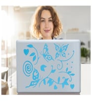DEFTER STİCKER,LAPTOP STİCKER  MAVİ KELEBEKLİ PVC 48X33X0,5CM