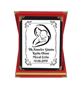 Anne Adayına Hatıra İlk Anneler Günü Hediyesi İsimli ve Tarihli Plaket