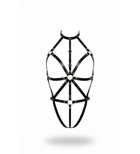 Mulvxbrf Brf02 Siyah Body Harness Deri Boyunluklu Tam Vücut Aksesuarı - Brf243 (Mulvix)
