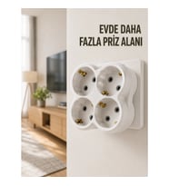 Mey İthalat® 4’lü Priz Çoğaltıcı Kablosuz Duvar Tipi Direkt Prize Takılan Priz Çoklayıcı