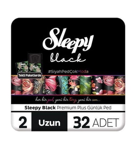 Sleepy Black Premium Plus Günlük Ped Uzun 32'lı