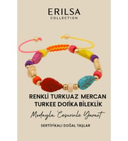 Sertifikalı Yaprak Renkli Turkuaz Mercan Dorika Taşı Bileklik – Modayla Cesur Ol, Ruhunu Yansıt (Çok Renkli)