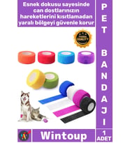 #Bandaj Esnek Pratik Kedi Köpek Kendinden Yapışkanlı Evcil Hayvan İlk Yardım Bandajı 5 Cm X 4.5 Metr