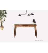 Ortadan Açılabilir Mdf  Yemek Masası, Mutfak Masası ( 80x130 CM ) (Kahverengi Açık)