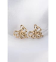 Pirinç Gold Renk Fiyonk Küpe - TJ-BKP8944