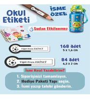 Okul Etiketi Kalem Defter Etiketi Siyah Beyaz Temalı Özel İsim Yazılabilen Etiket - 252Adet