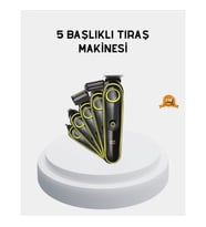 Mey İthalat® 5’i 1 Arada Şarjlı Tıraş Makinesi – Paslanmaz Çelik Başlıklı, Yüz ve Vücut Bakım Cihazı