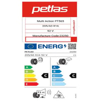 Petlas 205/60 R16 92V Multi Action PT565 Oto 4 Mevsim Lastiği (Üretim Yılı:2026)