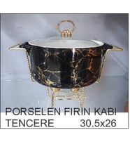 3055 LUCCA YUVARLAK BÜYÜK TENCERE KAPAKLI&FIRIN KABI Porselen 30,5x26 cm