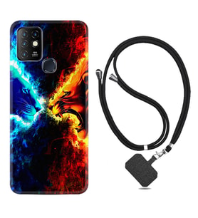 INFINIX Hot 8 9 10 11S Hot 10 Play 10T Kılıf Boyun Askılı Silikon Red Blue Leon 1714