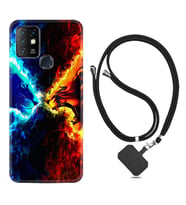 INFINIX Hot 8 9 10 11S Hot 10 Play 10T Kılıf Boyun Askılı Silikon Red Blue Leon 1714