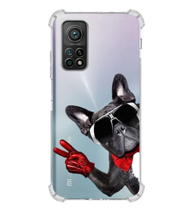 PrintiFy Xiaomi Mi 10 T Pro Uyumlu Köpek 2 Baskılı Şeffaf Köşe Korumalı Antişok Kılıf