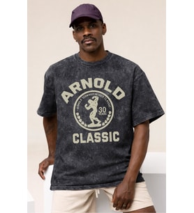 Arnold Classic Fitness Bodybuilding Gym Sporcu Baskılı Unisex Oversize Vintage Yıkamalı Tişört