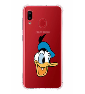 Samsung Galaxy A20  Köşe Korumalı Antişok Kapak Donald Duck Tasarımlı Şeffaf  Kılıf