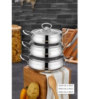 Cooker Lara Çelik 3'lü Sahan Set (Gri)